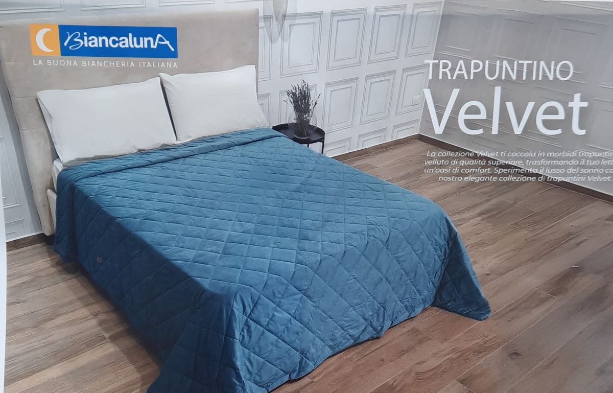 TRAPUNTINO VELVET MATRIMONIALE BIANCALUNA