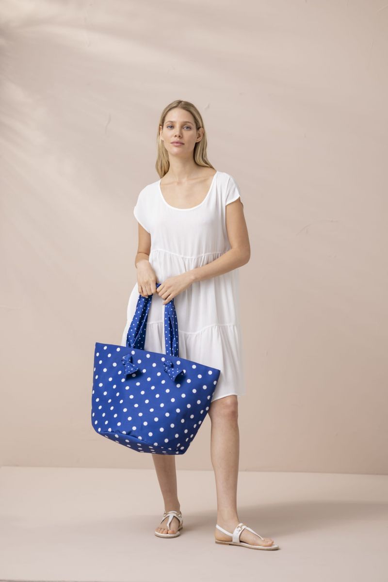 ABITO CORTO DONNA VISCOSA POIS LA3302 NOI DI NOTTE