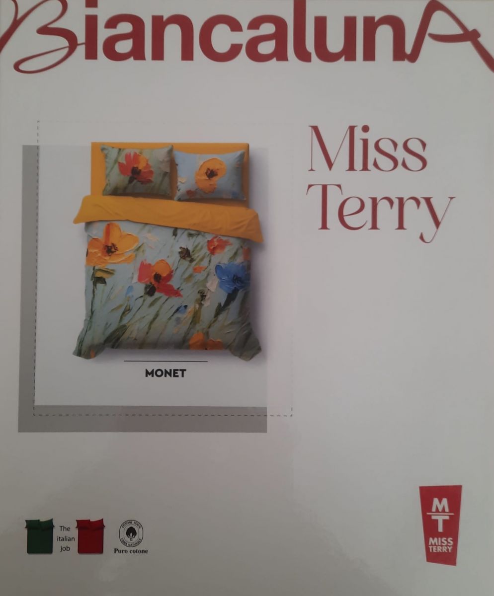 COMPLETO LENZUOLO MATRIMONIALE COTONE DERN BIANCALUNA