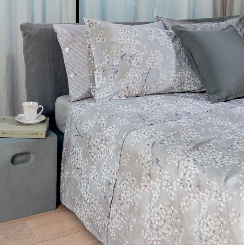 TRAPUNTA MATRIMONIALE FAZZINI IN PERCALLE DI COTONE TINTO E SOVRASTAMPATO GALUCHAT 270X270