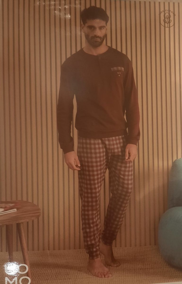 PIGIAMA UOMO CALDO COTONE FA2714AS PANTALONE CON POLSINI