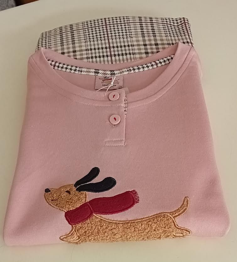 PIGIAMA DONNA MODELLO CAMICIA PANTALONE SENZA POLSINO  IN CALDO COTONE FA8930PS NOI DI NOTTE