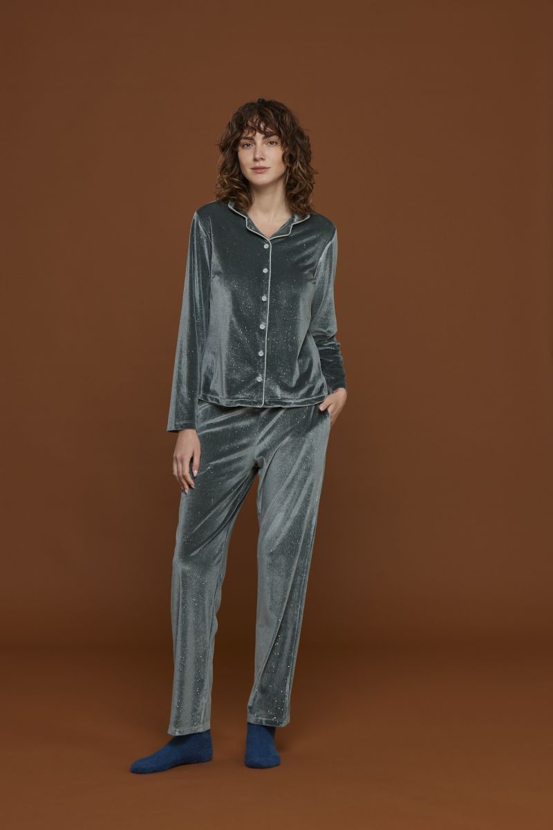 PIGIAMA DONNA SERAFINO IN CALDO COTONE FA8775PS NOI DI NOTTE