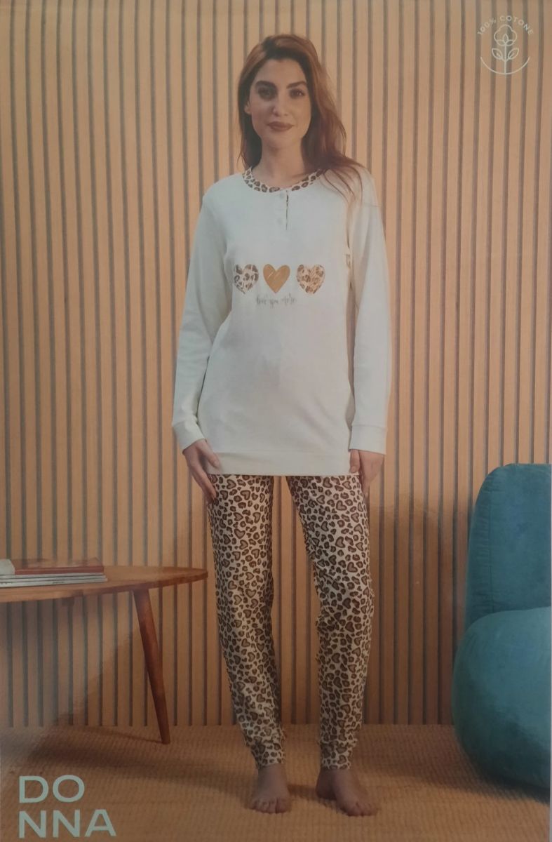 PIGIAMA DONNA SERAFINO IN CALDO COTONE FA8775PS NOI DI NOTTE