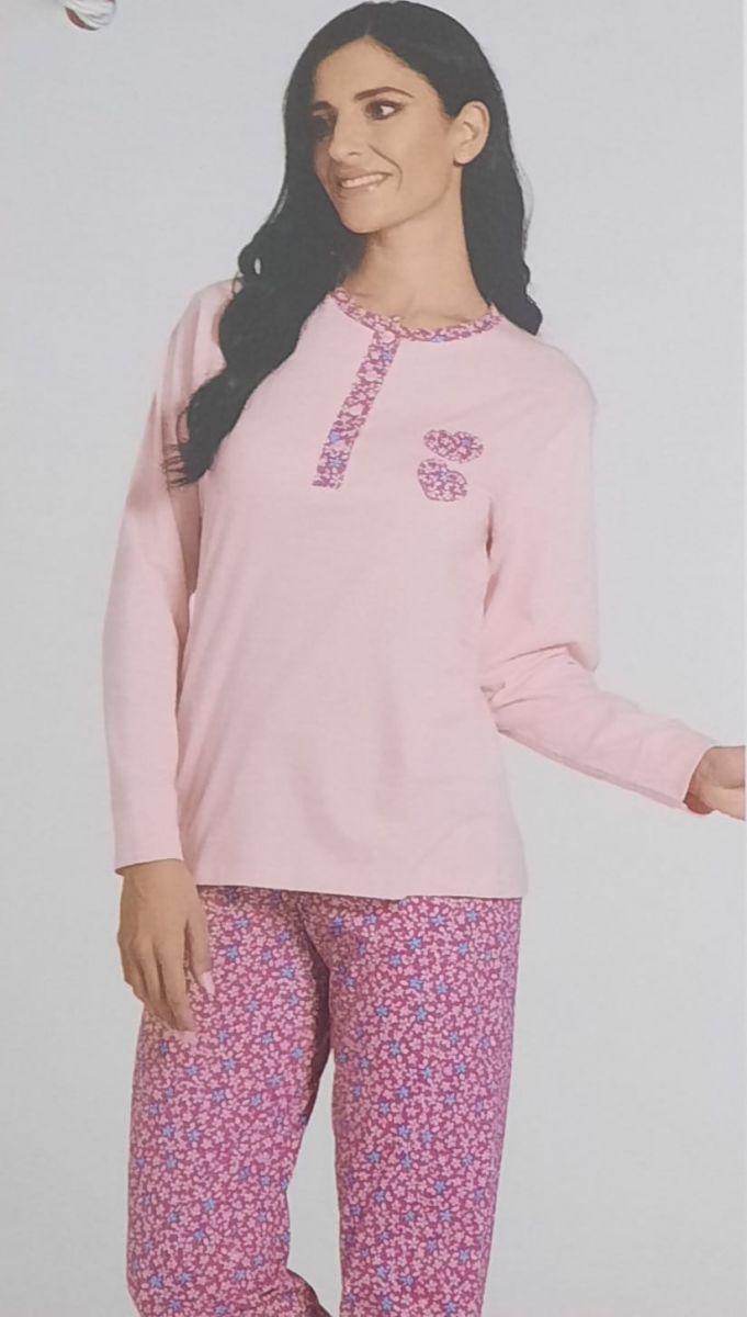 PIGIAMA DONNA PANTALONE LUNGO E MANICA CORTA NOI DI NOTTE FA9035