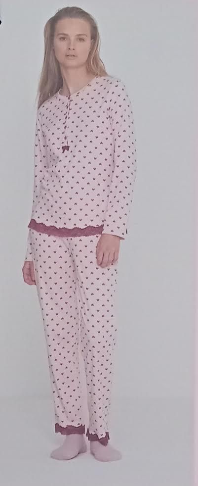 PIGIAMA DONNA CINIGLIA A COSTE PANTALONE SENZAPOLSINO FA8859 NOI DI NOTTE