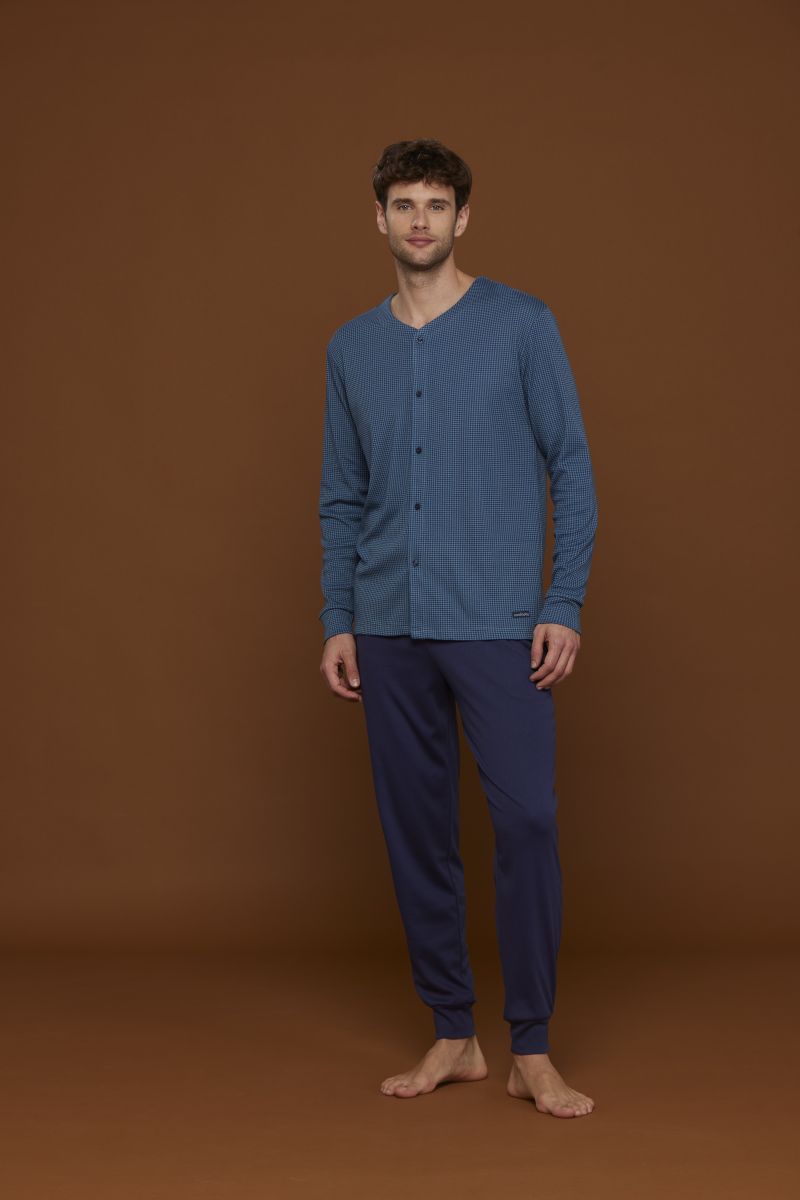 PIGIAMA UOMO CALDO COTONE FA2714AS PANTALONE CON POLSINI