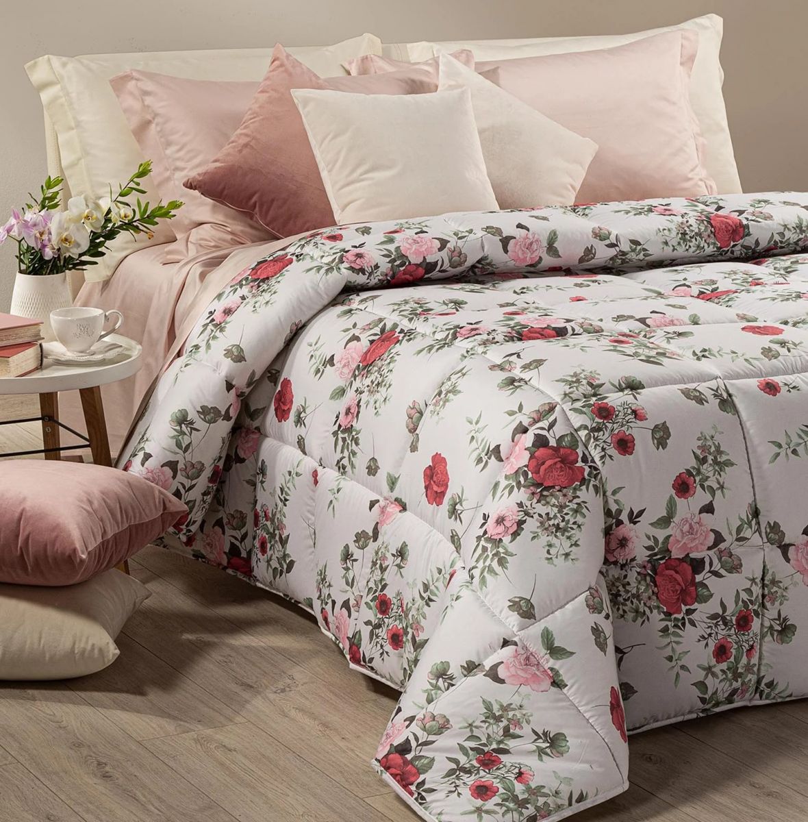 TRAPUNTA CALEFFI IN MORBIDA MICROFIBRA MATRIMONIALE DAMASCO