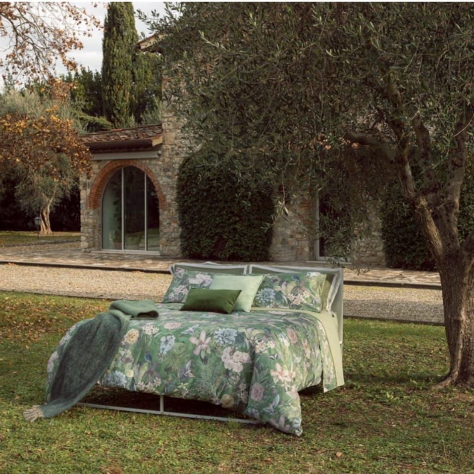 TRAPUNTA MATRIMONIALE FAZZINI IN PERCALLE DI COTONE TINTO E SOVRASTAMPATO GALUCHAT 270X270