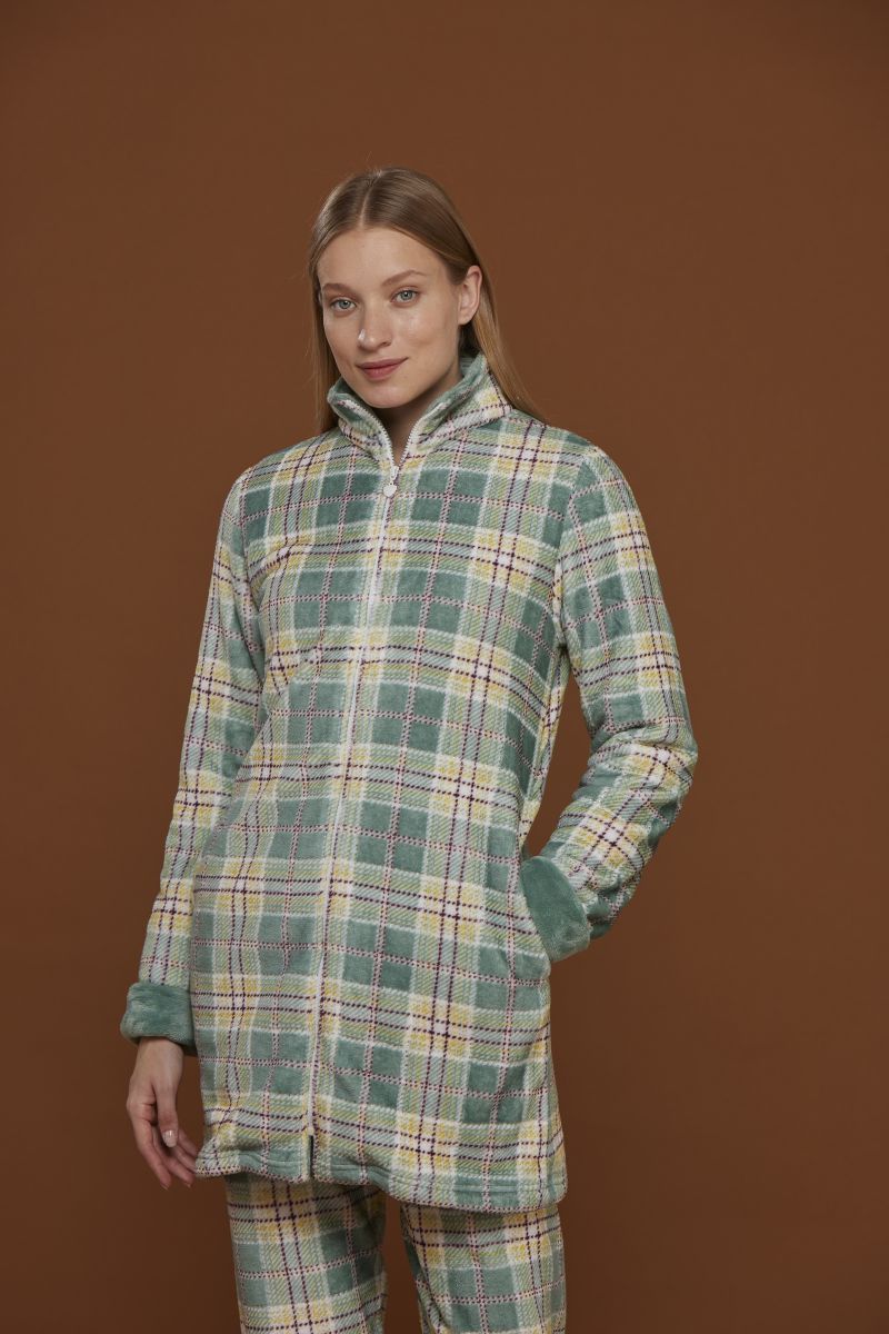 CAMICIA NOTTE DONNA IN CALDO COTONE PICCOLI CUORI CON 5 BOTTONI LA3143PS NOI DI NOTTE