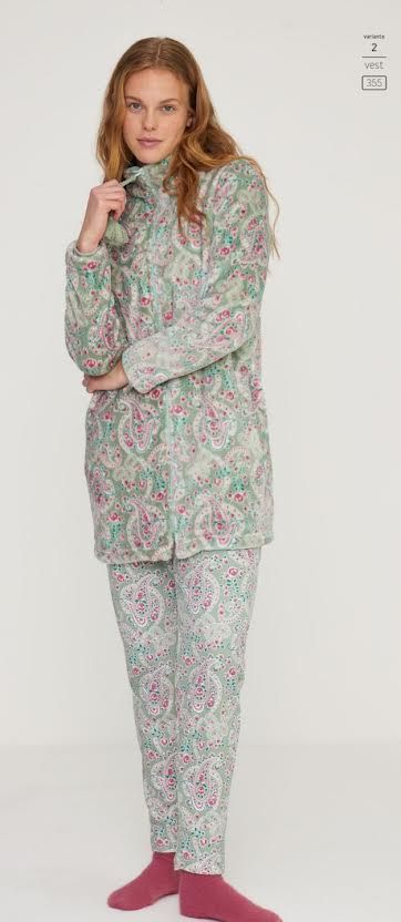 PIGIAMA DONNA CINIGLIA A COSTE PANTALONE SENZAPOLSINO FA8859 NOI DI NOTTE